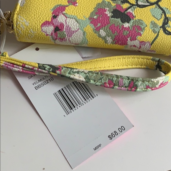 NEW Betsey Johnson yellow floral wallet wristlet - Picture 7 of 8
